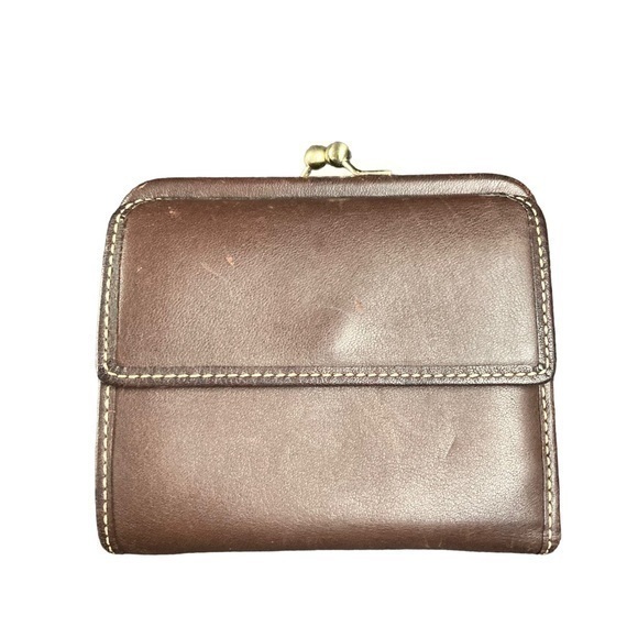 Coach Handbags - Coach vintage mahagony brown small clutch wallet